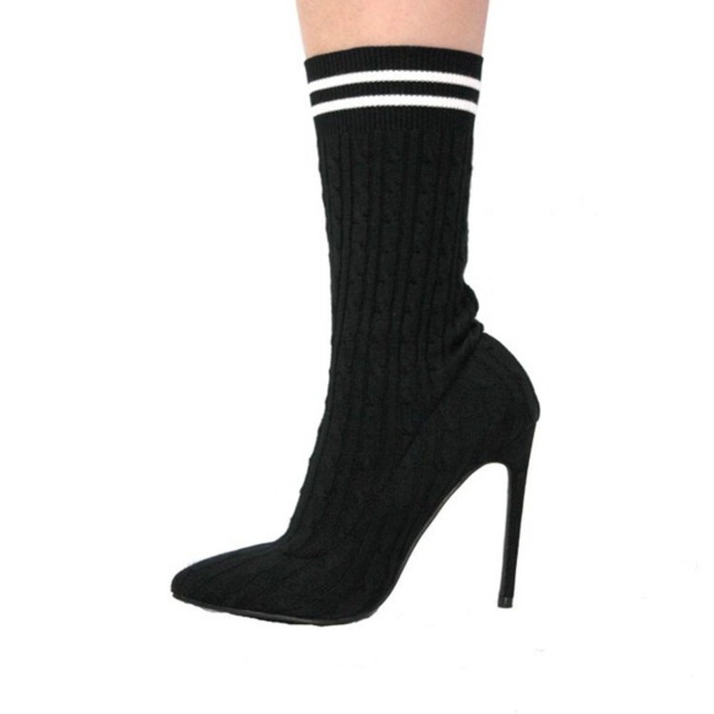 YRU | Jacobies Sock Fit High Heels | Calf Booties
